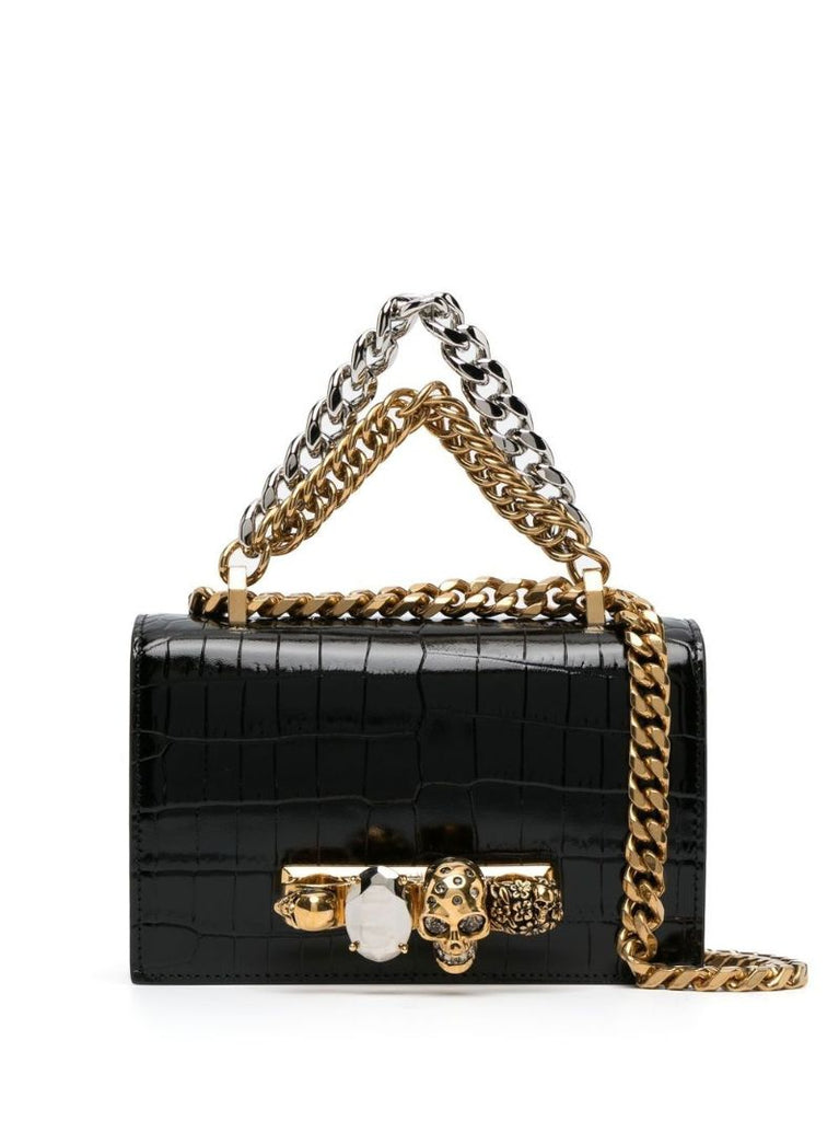 Black Jewelled Mini Shoulder Bag