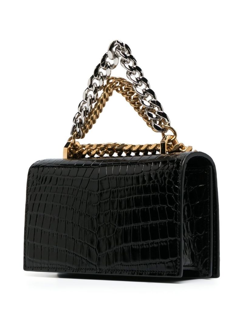 Black Jewelled Mini Shoulder Bag