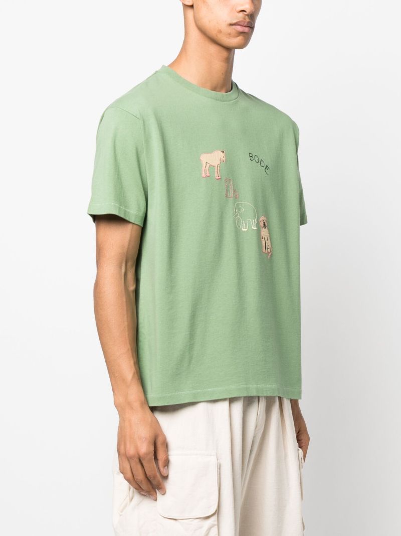 Green Tiny Zoo Cotton T-shirt