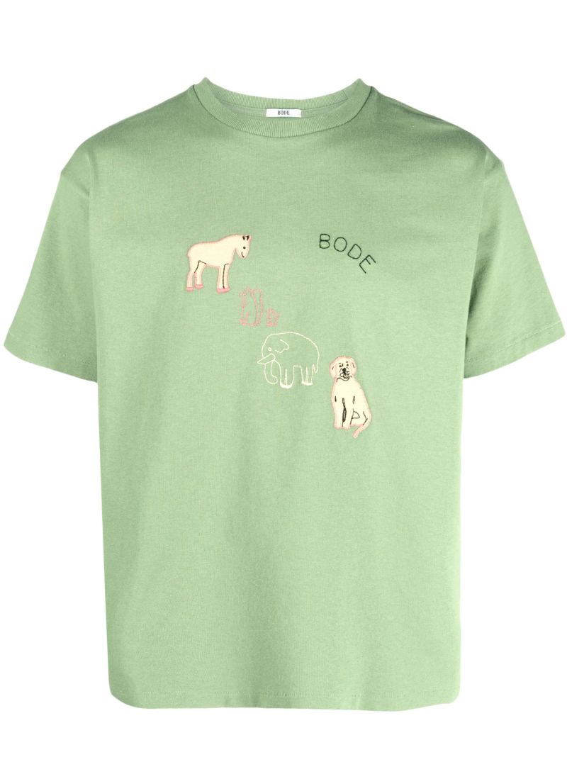 Green Tiny Zoo Cotton T-shirt
