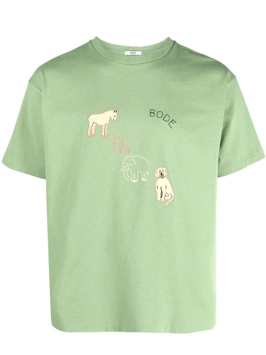 Green Tiny Zoo Cotton T-shirt