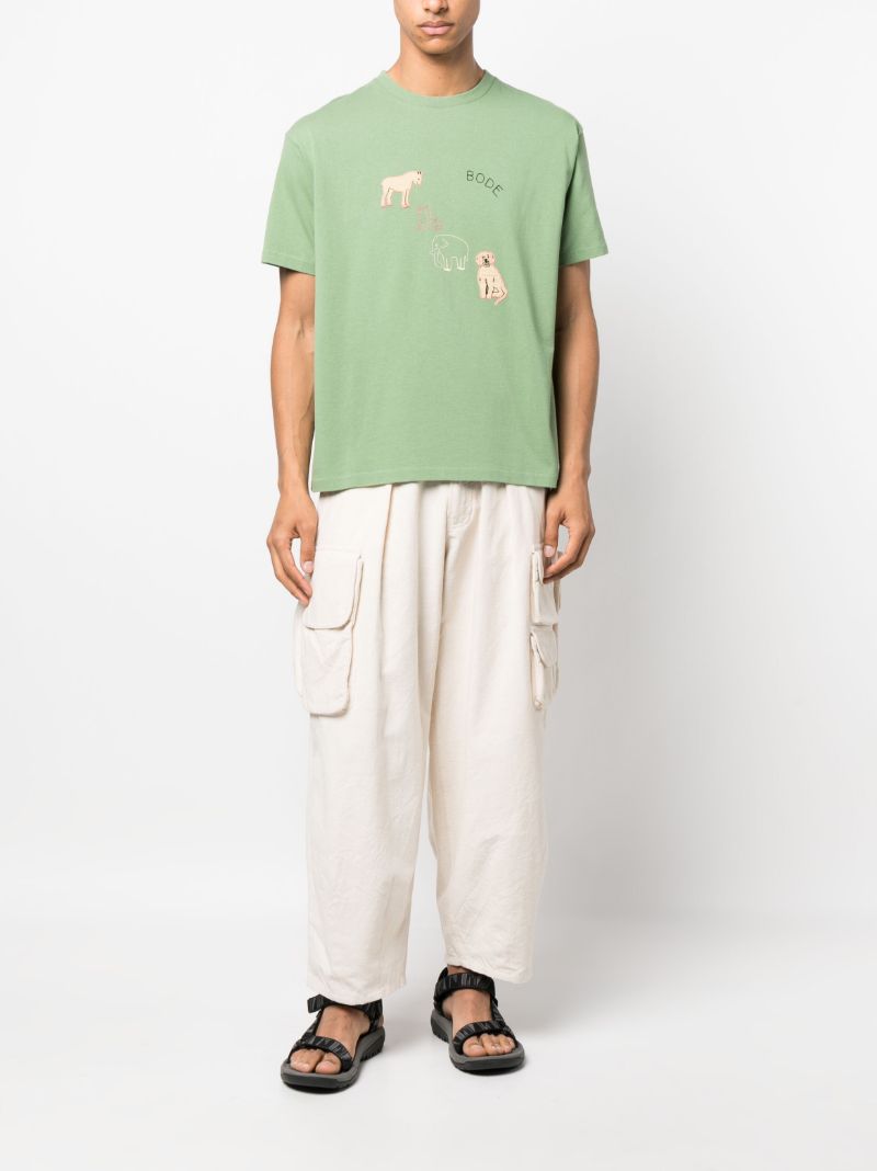 Green Tiny Zoo Cotton T-shirt