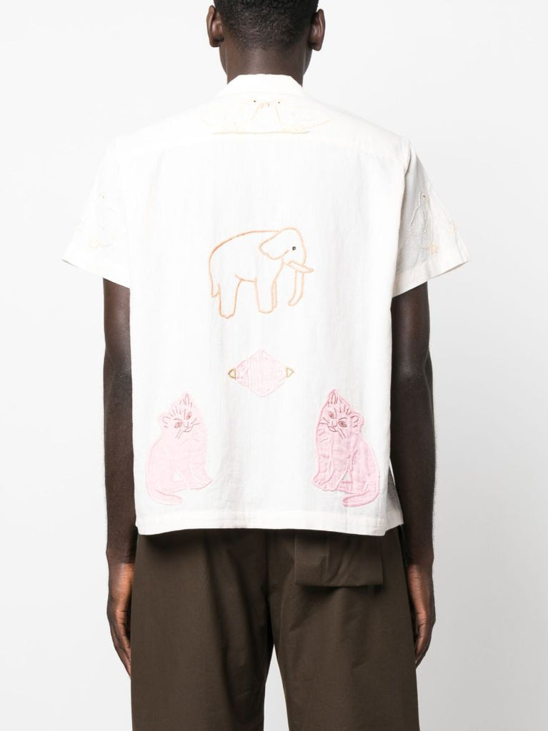 White Patch Detail Shirt