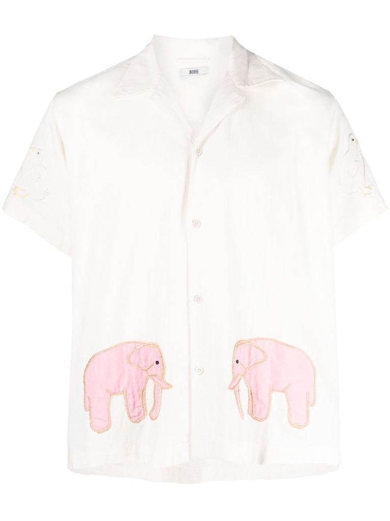 White Patch Detail Shirt