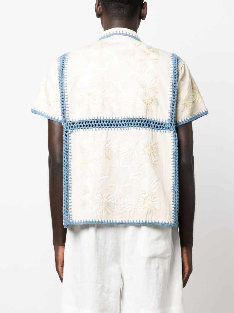 Neutral Ladderwork Crochet Shirt