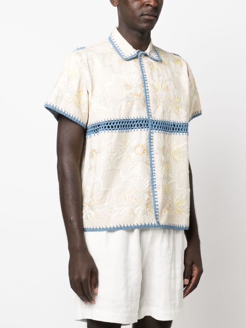 Neutral Ladderwork Crochet Shirt
