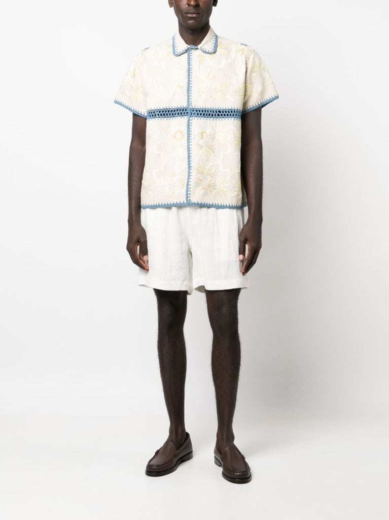 Neutral Ladderwork Crochet Shirt