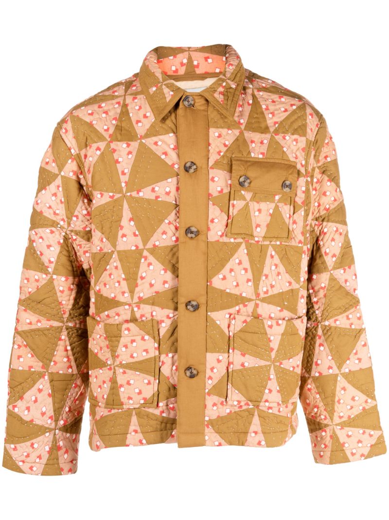 Neutral Kaleidoscope Quilted Jacket