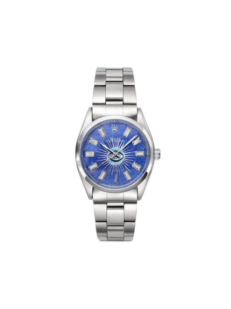 Reworked Vintage Stainless Steel Rolex Oyster Perpetual Watch
