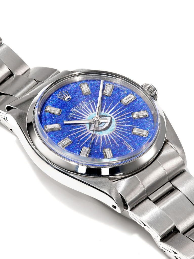 Reworked Vintage Stainless Steel Rolex Oyster Perpetual Watch