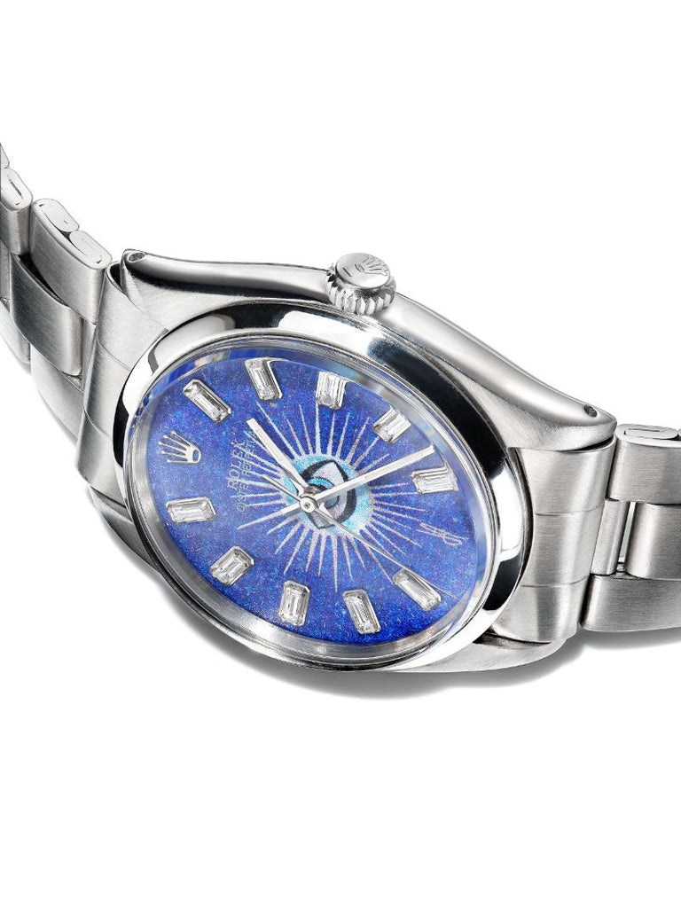 Reworked Vintage Stainless Steel Rolex Oyster Perpetual Watch