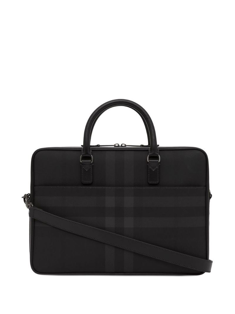 Grey Slim Ainsworth Faux Leather Briefcase
