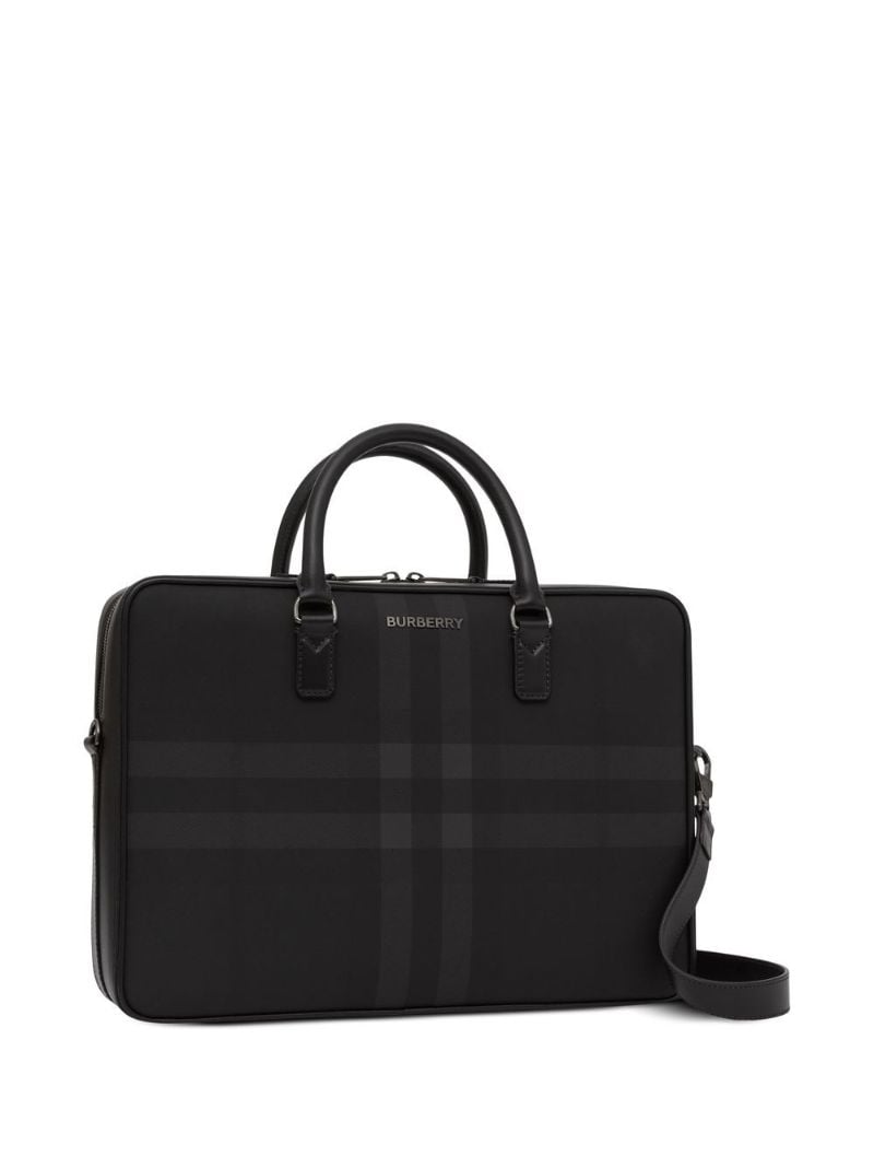 Grey Slim Ainsworth Faux Leather Briefcase