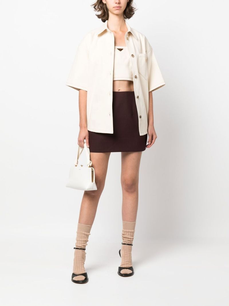 Neutral Triangle Logo Crop Top