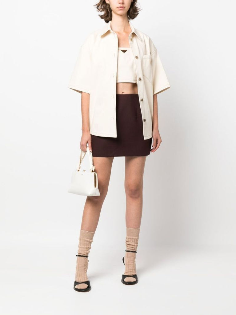 Neutral Triangle Logo Crop Top