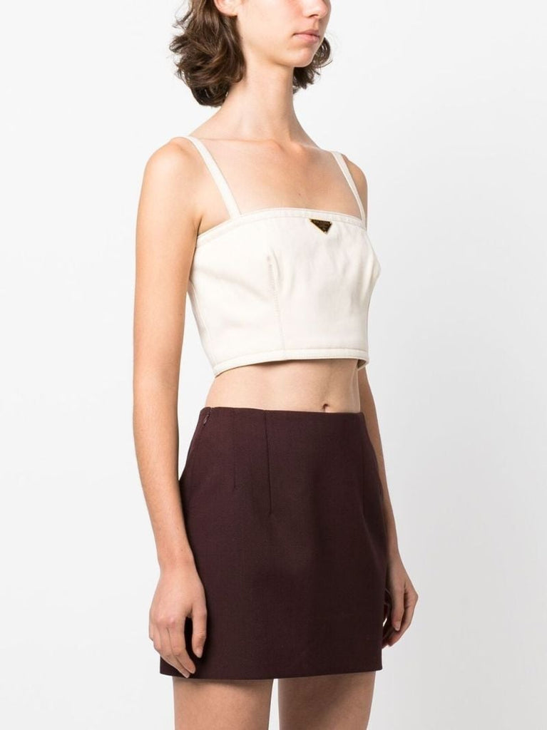 Neutral Triangle Logo Crop Top