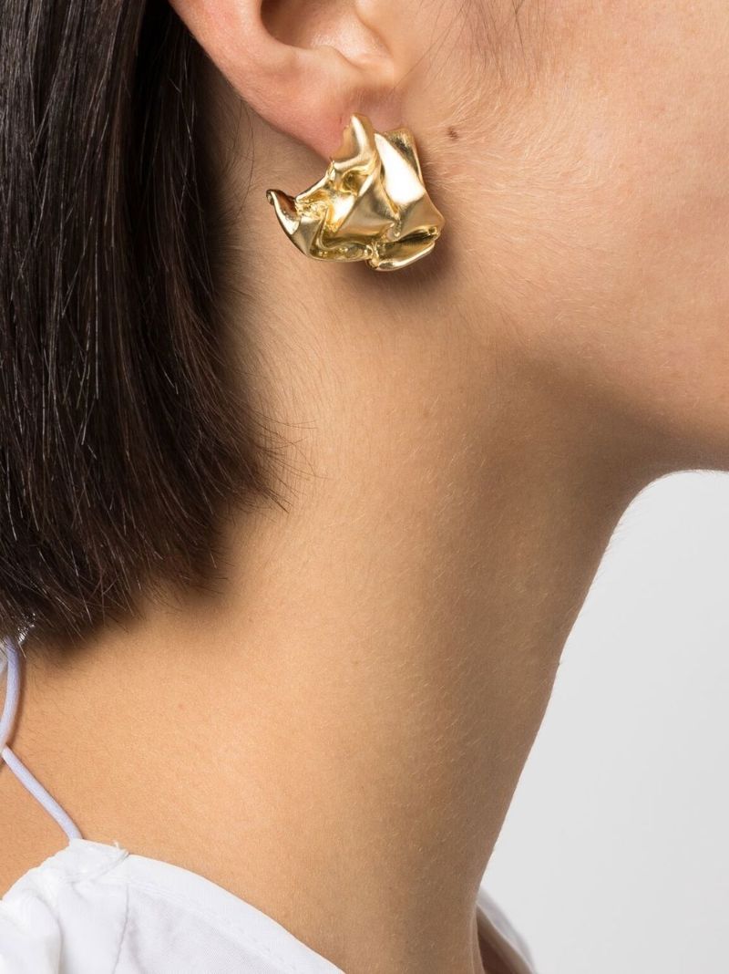 Gold Vermeil Crunched Earrings
