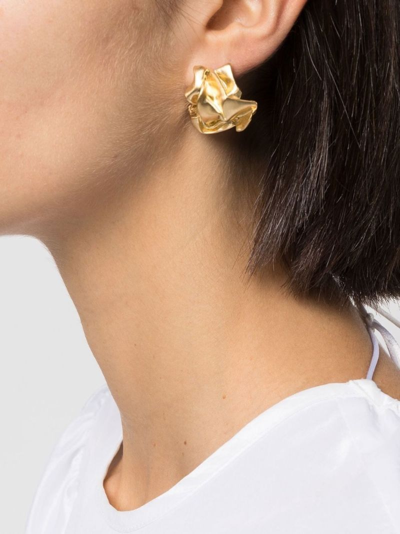 Gold Vermeil Crunched Earrings