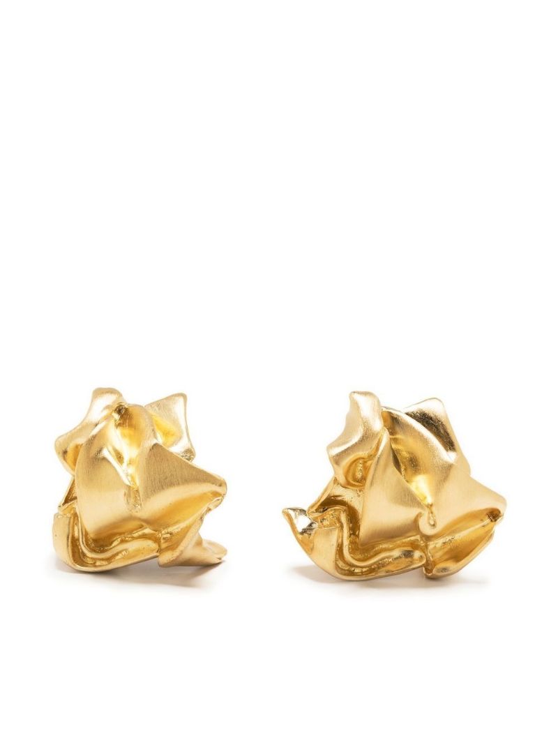 Gold Vermeil Crunched Earrings