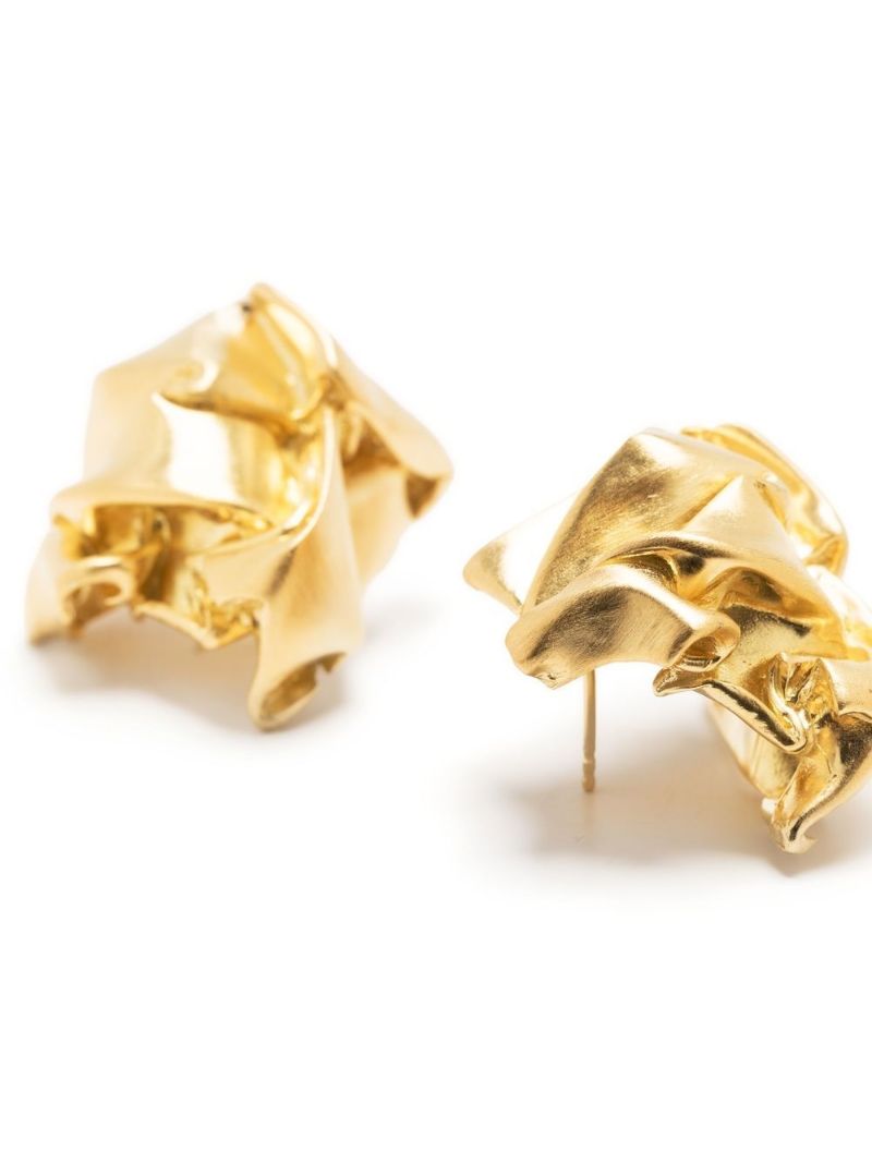 Gold Vermeil Crunched Earrings