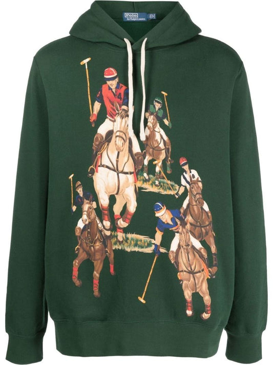 Green the Five Horsemen Print Hoodie