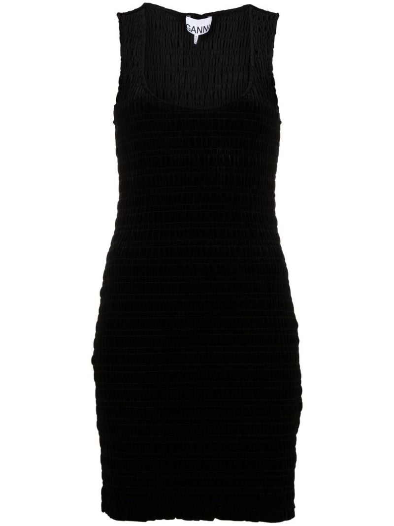 Black Velvet Smock Mini Dress