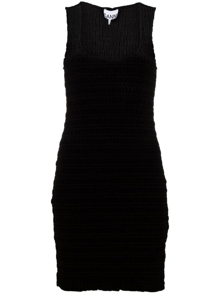 Black Velvet Smock Mini Dress