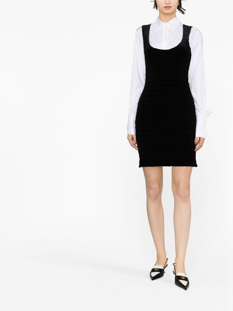Black Velvet Smock Mini Dress
