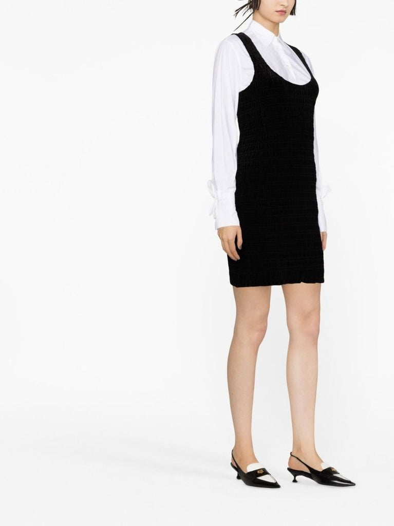 Black Velvet Smock Mini Dress