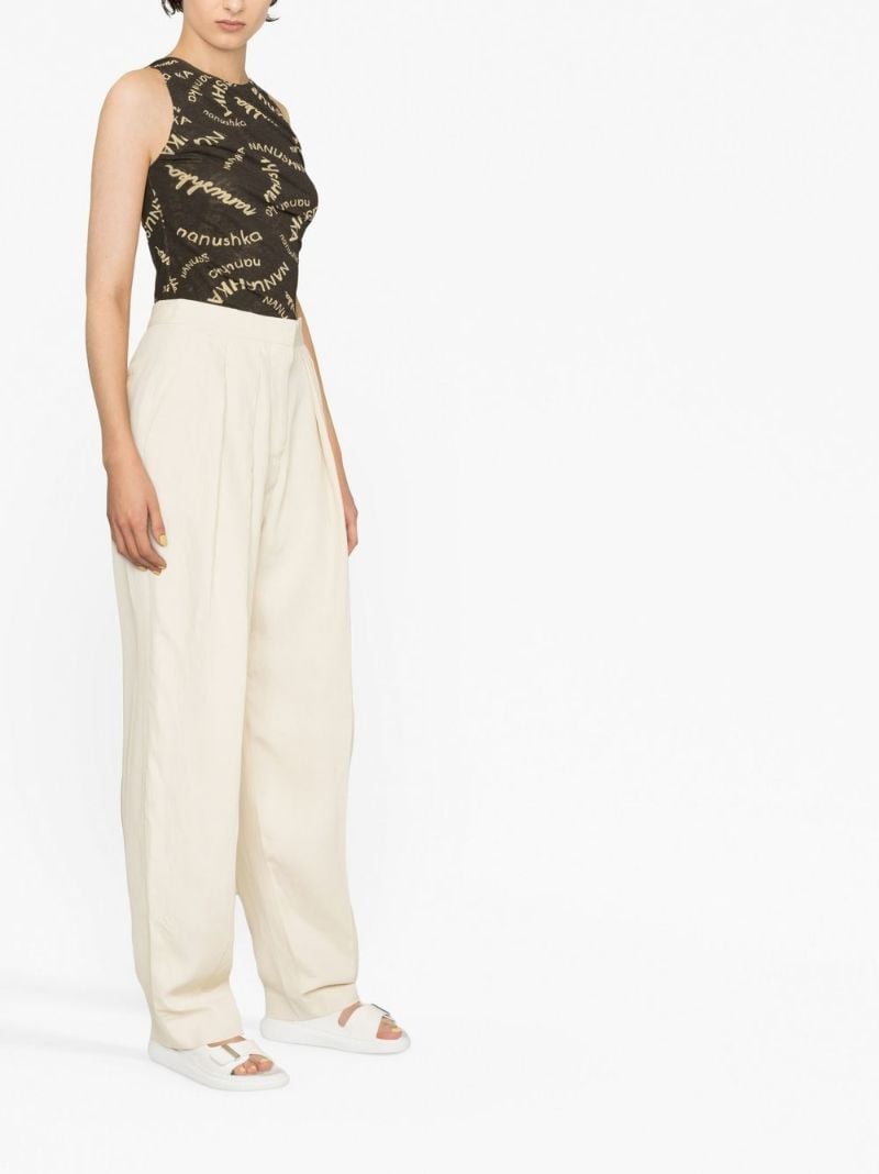 Neutral Ariana High-waisted Pleated Trousers