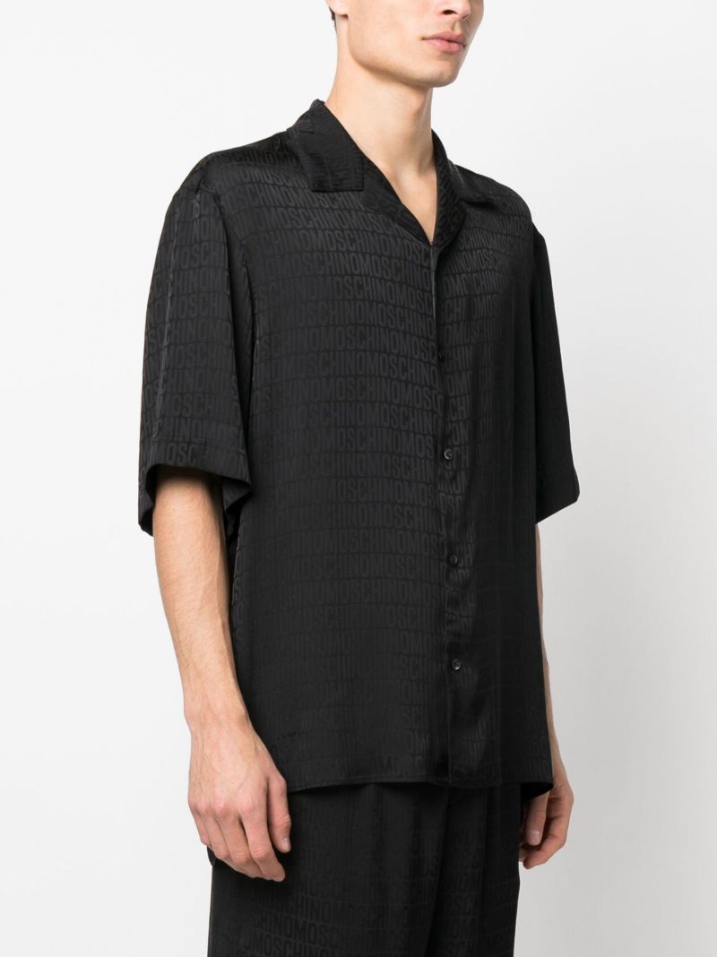 Black All-over Logo Print Shirt
