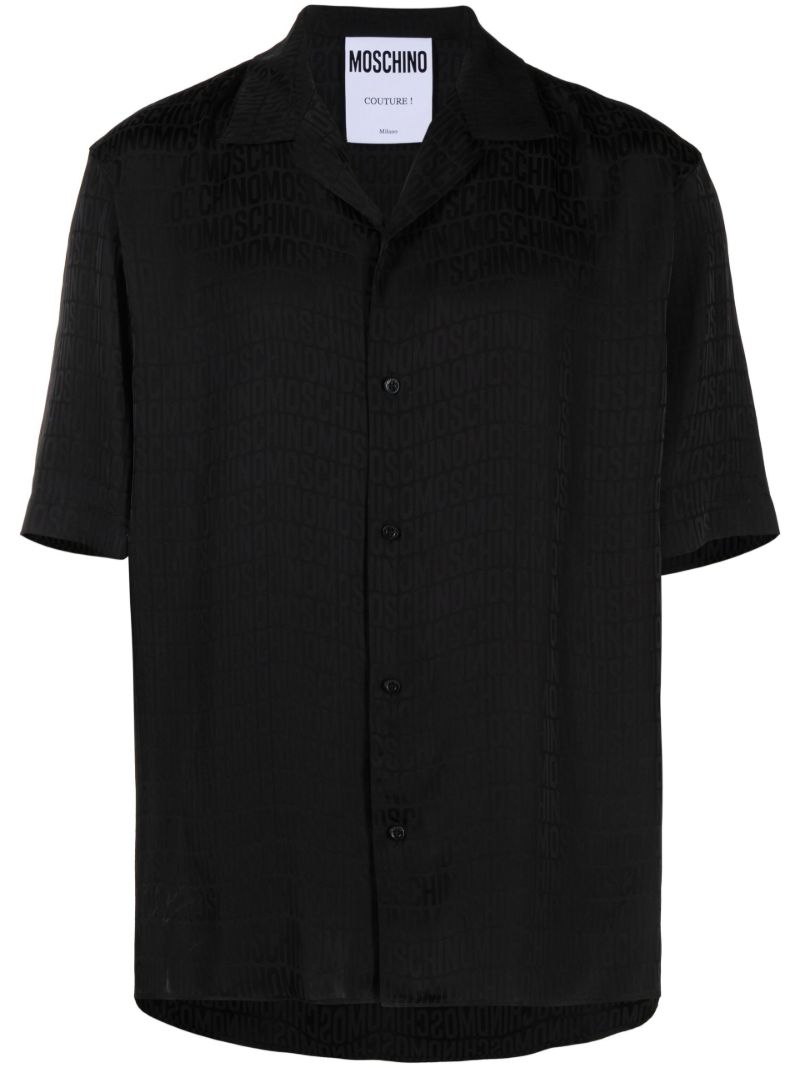Black All-over Logo Print Shirt