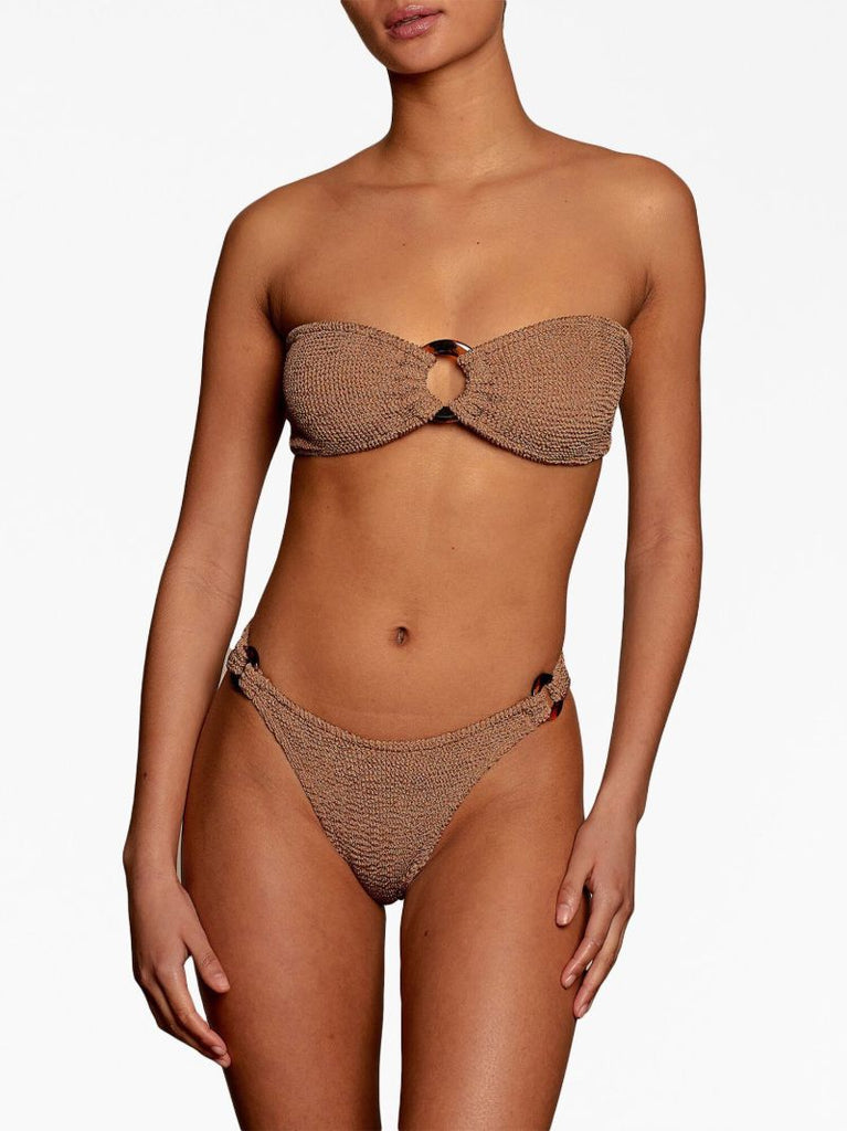 Brown Gloria Crinkle Bandeau Bikini