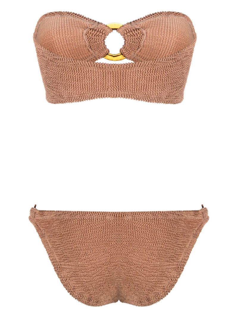 Brown Gloria Crinkle Bandeau Bikini