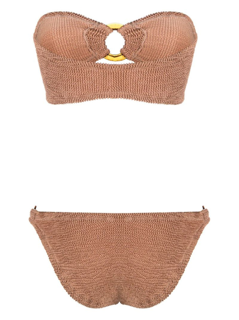 Brown Gloria Crinkle Bandeau Bikini