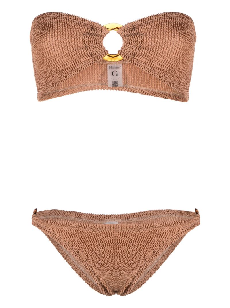 Brown Gloria Crinkle Bandeau Bikini