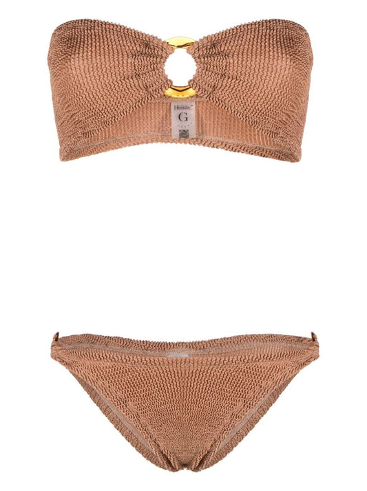 Brown Gloria Crinkle Bandeau Bikini