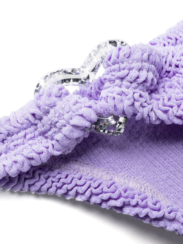 Purple Nicole Crinkled Bandeau Bikini