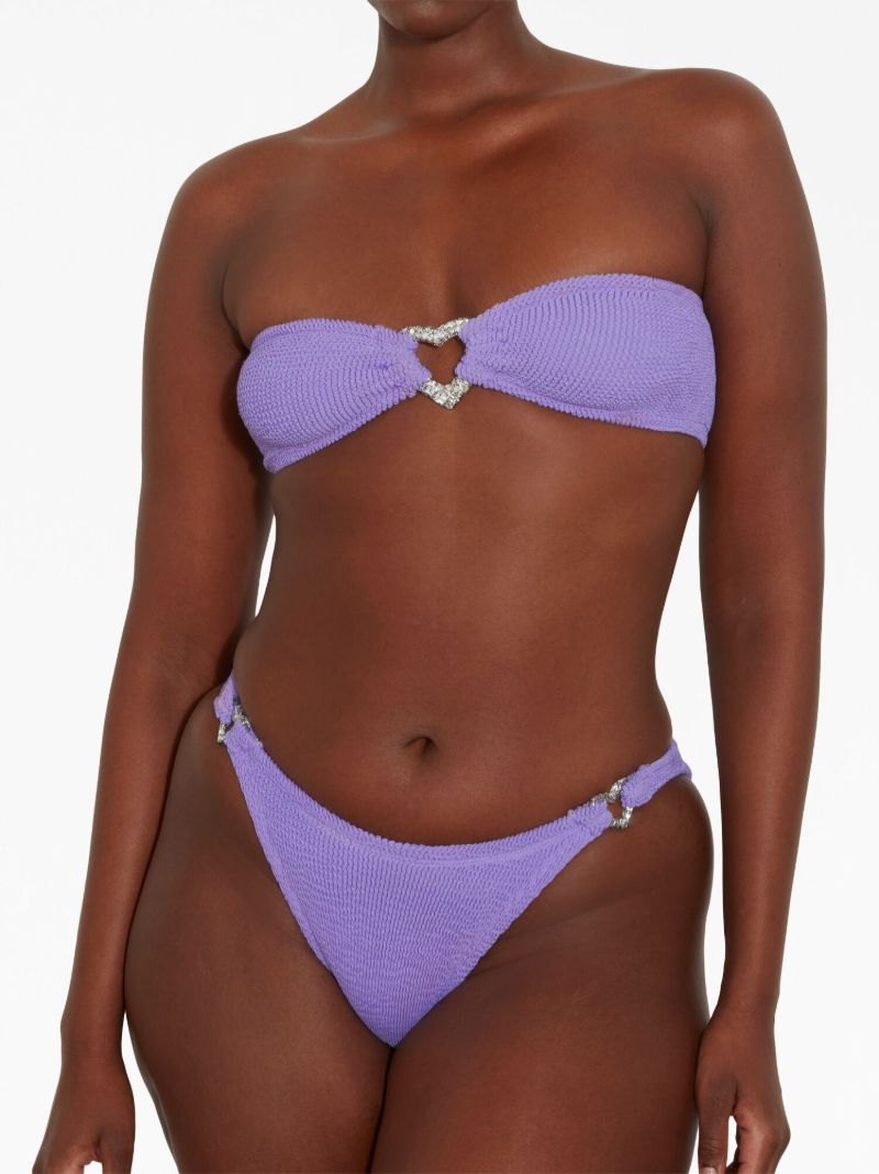 Purple Nicole Crinkled Bandeau Bikini