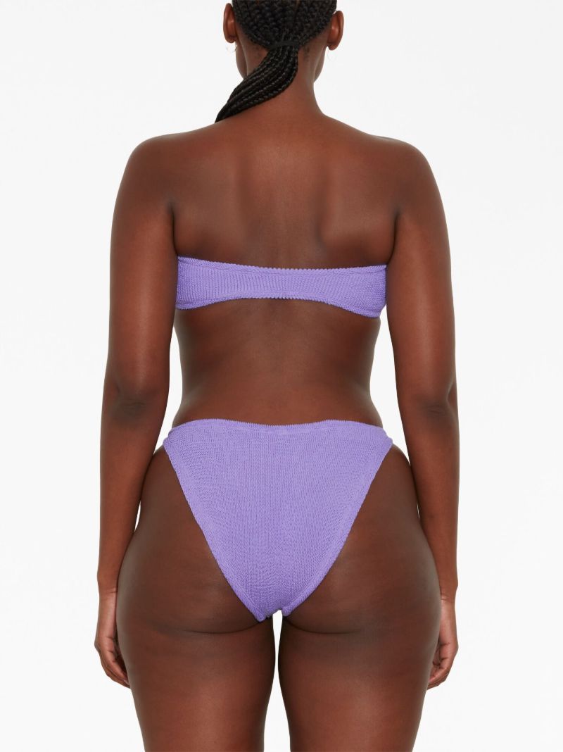 Purple Nicole Crinkled Bandeau Bikini