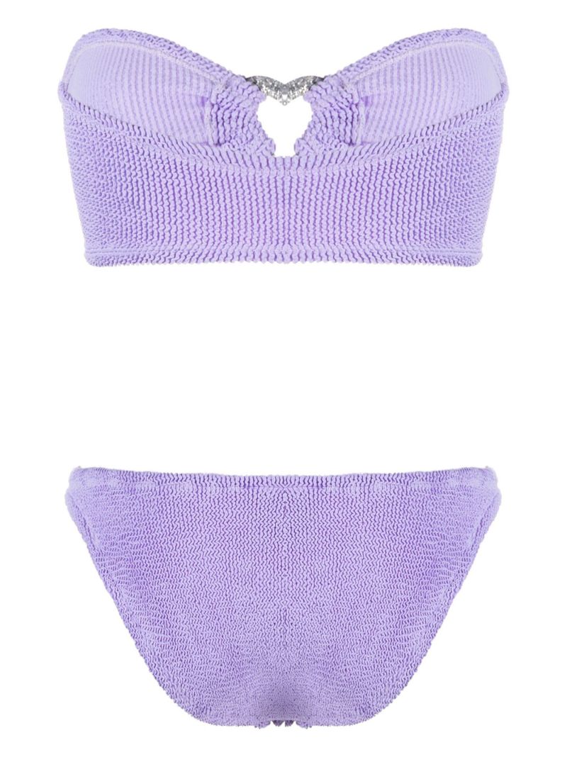 Purple Nicole Crinkled Bandeau Bikini
