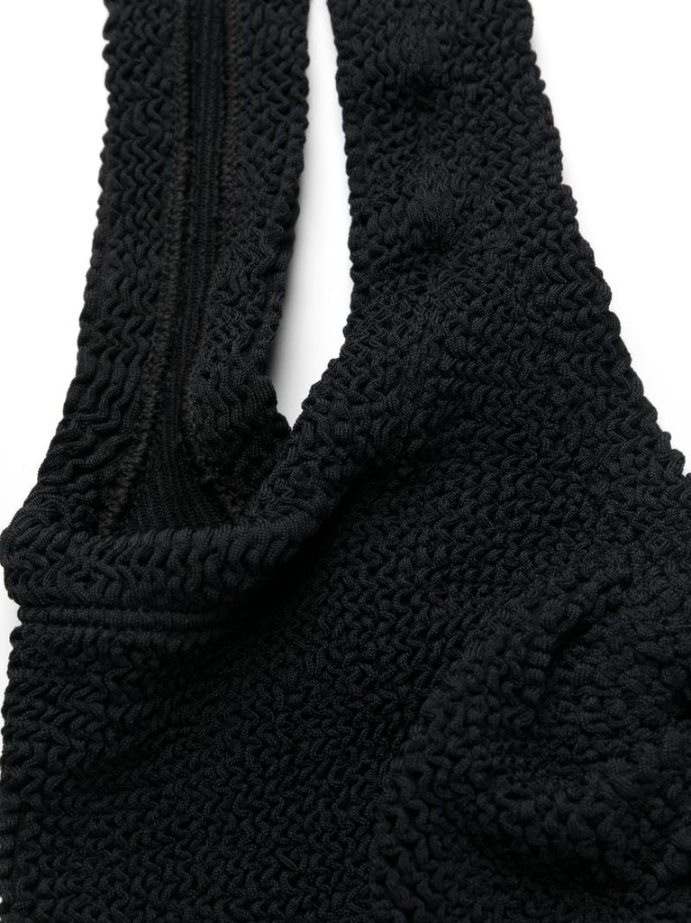Black Jessica Heart Ring Crinkle Bikini