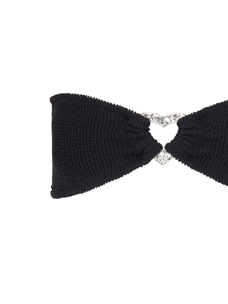 Black Nicole Crinkle Bandeau Bikini