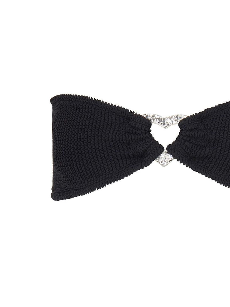 Black Nicole Crinkle Bandeau Bikini