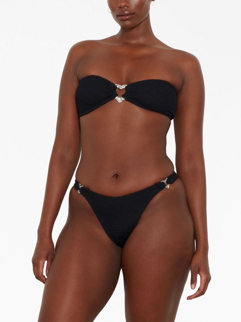 Black Nicole Crinkle Bandeau Bikini