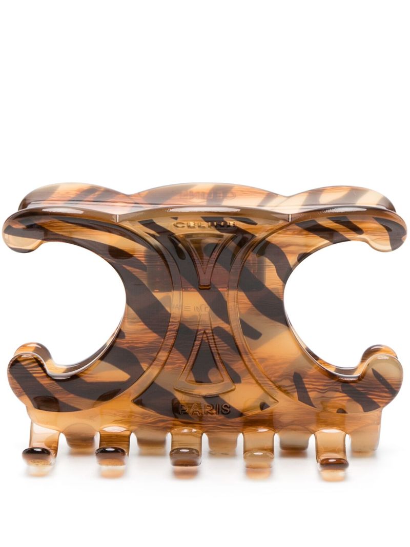 Brown Triomphe Tiger-stripe Hair Clip