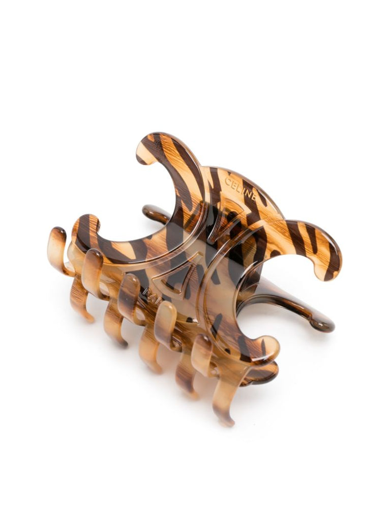 Brown Triomphe Tiger-stripe Hair Clip