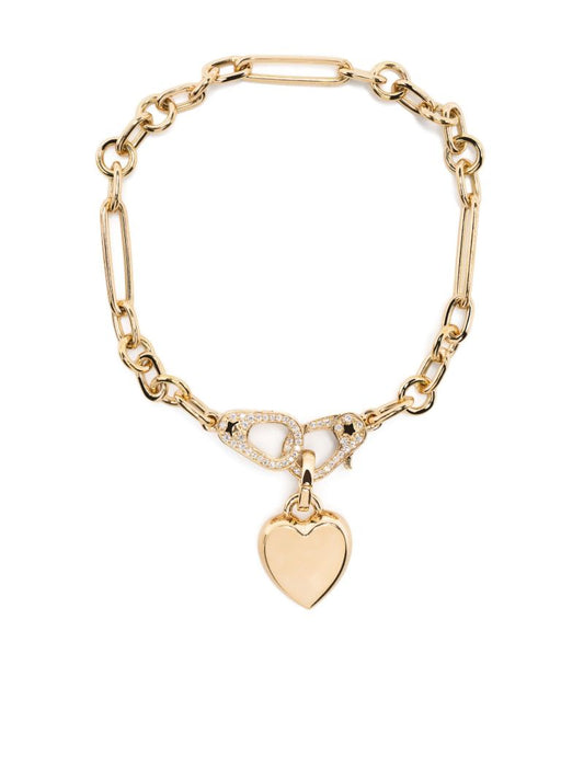 18k Yellow Gold Sister Hooks Mixed Clip Diamond Bracelet
