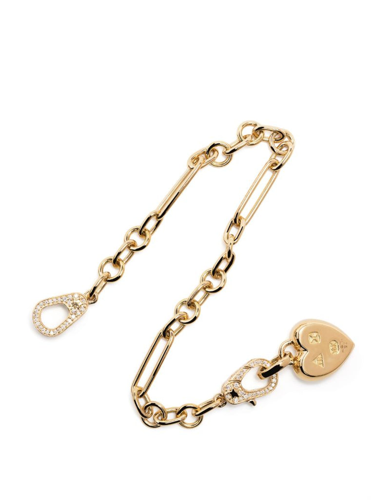 18k Yellow Gold Sister Hooks Mixed Clip Diamond Bracelet