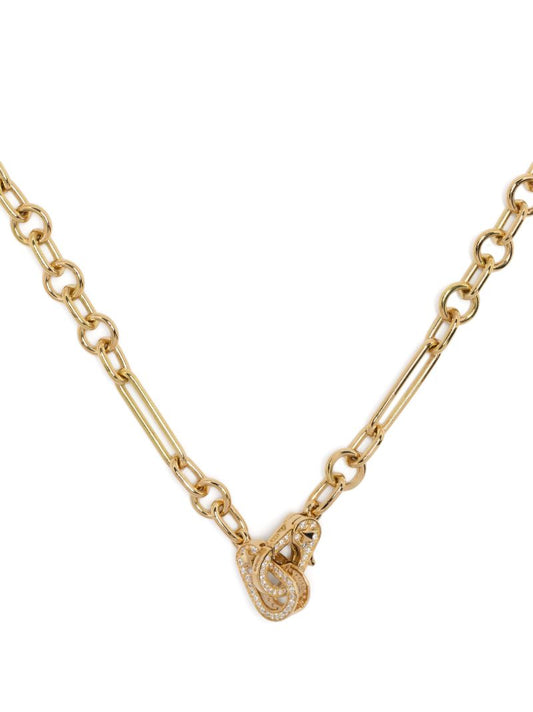 18k Yellow Gold Sister Hook Diamond Necklace